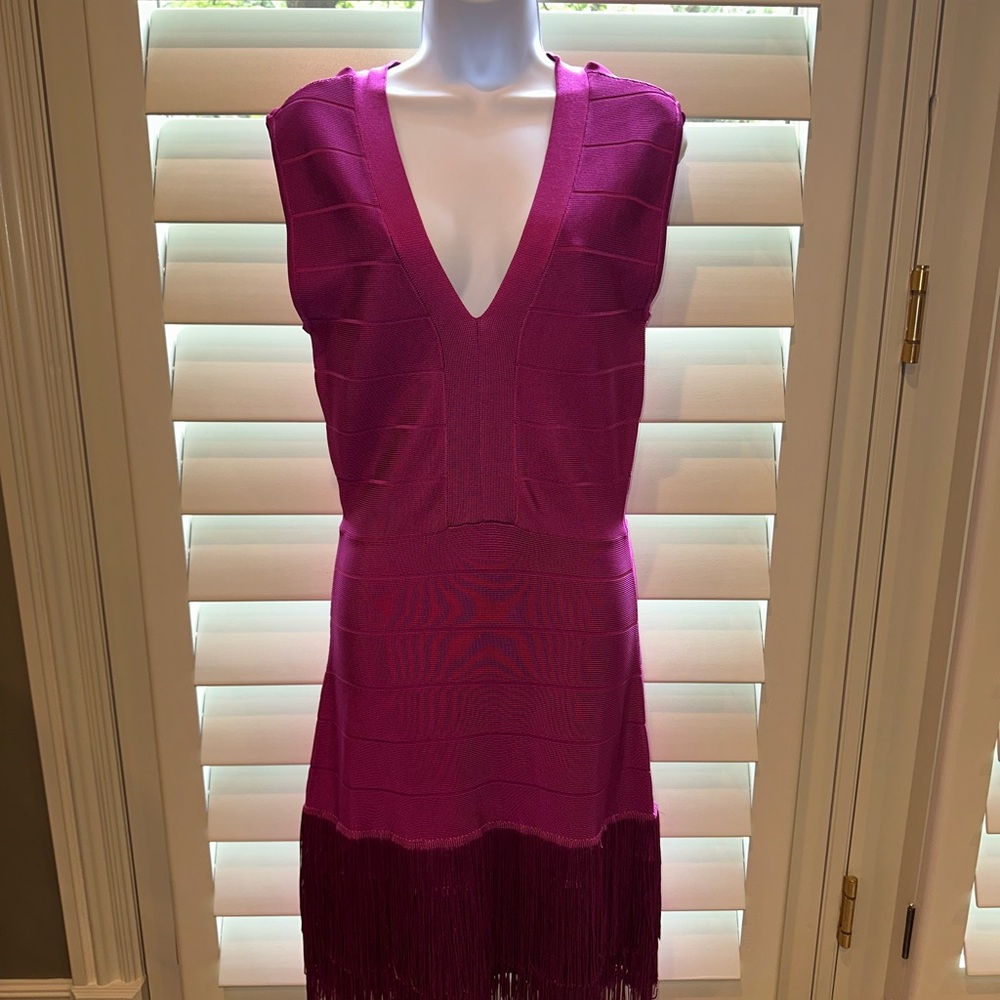 VENUS Pink Sleeveless Fringe Dress